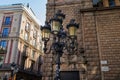 Iron Public Street Lamps of the Main Rambla of Barcelona, Spain