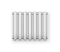 Iron radiator for central heating system. White realistic metal heater, steel panel device for home Royalty Free Stock Photo