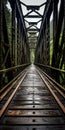 The Iron Rail Bridge: A Captivating Blend Of Nature And Engineering Royalty Free Stock Photo