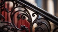 Iron railing steel decorative Royalty Free Stock Photo