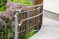 wooden balusters at the path in the garden Royalty Free Stock Photo