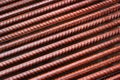 Iron rebars as background, selective focus