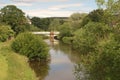 Iron road bridge over river Tyne, Haddington