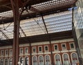 Iron roof in a station Royalty Free Stock Photo