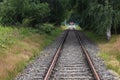 Iron rusty train railway detail dark stones Royalty Free Stock Photo