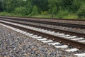 Iron rusty train railway detail dark stones Royalty Free Stock Photo