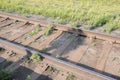 Iron Rusty Train Railway Detail Over Dark Stones Royalty Free Stock Photo