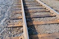 Iron Rusty Train Railway Detail Over Dark Stones Royalty Free Stock Photo