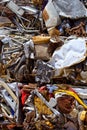 Iron scrap metal compacted to recycle