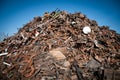 Iron scrap metal compacted to recycle Royalty Free Stock Photo