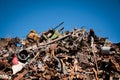 Iron scrap metal compacted to recycle Royalty Free Stock Photo