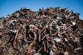 Iron scrap metal compacted to recycle Royalty Free Stock Photo