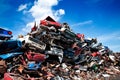 Iron scrap metal compacted to recycle Royalty Free Stock Photo