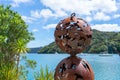 Iron sculpture with rusty patina in wharf of Port Fitzroy Royalty Free Stock Photo