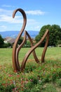 Iron Sculture in the medieval village of Nernier, Haute-savoie France. Royalty Free Stock Photo