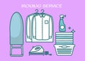 Iron service vector laundry and clothes cleaning