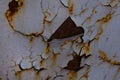 iron sheet, rusts and paint peels off
