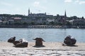 Iron shoes sculptures on the Danube river bank