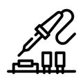 Iron solder soldering line icon vector illustration Royalty Free Stock Photo