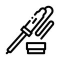 Iron solder tool icon vector outline illustration
