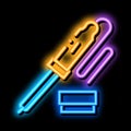 iron solder tool neon glow icon illustration