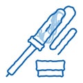 iron solder tool doodle icon hand drawn illustration