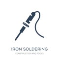 iron soldering icon in trendy design style. iron soldering icon isolated on white background. iron soldering vector icon simple