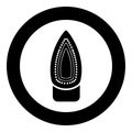 Iron soleplate flatiron icon in circle round black color vector illustration image solid outline style
