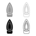 Iron soleplate flatiron set icon grey black color vector illustration image solid fill outline contour line thin flat style
