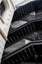 Iron stairs in Tai Kwun, a historic building in Hong Kong Royalty Free Stock Photo