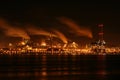 Iron and steel plant at night