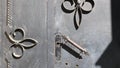 Elements of an old metal outdoor door Royalty Free Stock Photo