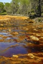 Iron Sulfate Patterns in the Waters of Rio Tinto Royalty Free Stock Photo