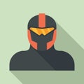 Iron superhero icon, flat style