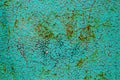 iron surface is covered with old green paint texture background Royalty Free Stock Photo