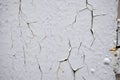 The iron surface is painted with white paint with cracks Royalty Free Stock Photo