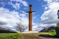 Iron sword in the stone at Llanberis in Snowdonia National Park in Wales Royalty Free Stock Photo