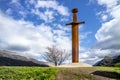 Iron sword in the stone at Llanberis in Snowdonia National Park in Wales Royalty Free Stock Photo