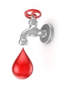 Iron tap and red drop.