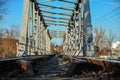 Iron train bridge in Lugoj, Romania