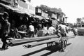 Iron-transport, carried on a bicycle through the streets of Ahmedabad-City in Gujarat
