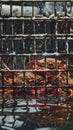 Iron traps cage with Red king crabs in the water, catching crabs from a ship Royalty Free Stock Photo