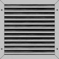 Iron ventilation hatch background. Venting metal jalousie manhole texture. Metallic detail louvers trapdoor