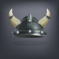 Iron viking fantasy armor helmet for game or cards.