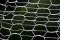 Iron wicker mesh. Hexagonal cell. Against a dark background