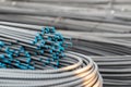 Iron wire  or steel bar use for reinforce concrete work in construction site Royalty Free Stock Photo