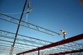 Iron Worker Placing Bar Joist Royalty Free Stock Photo