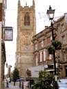 Irongate and Cathedral, Derby. Royalty Free Stock Photo
