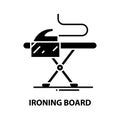 ironing board icon, black vector sign with editable strokes, concept illustration Royalty Free Stock Photo