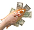 Ironing dollars Royalty Free Stock Photo